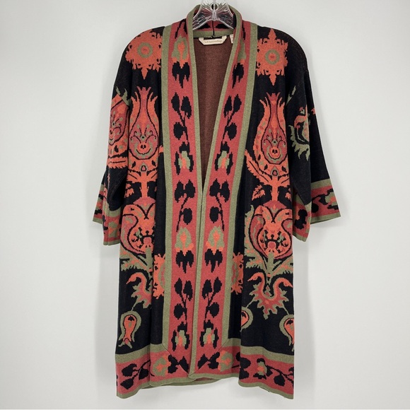 Soft Surroundings Icon Longline Cardigan Sweater PXS 3/4 Sleeve Colorful Art - Picture 8 of 11